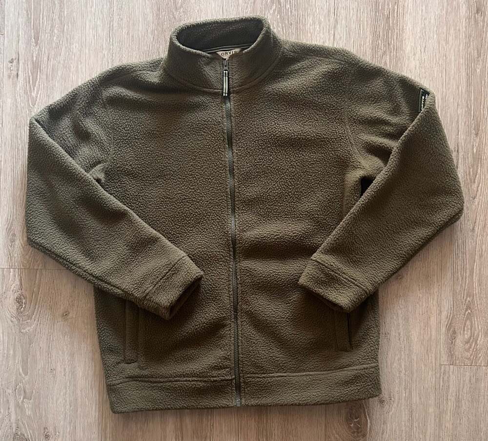 Orvis Classic Collection Men's Full Zip Olive Green Fleece Jacket